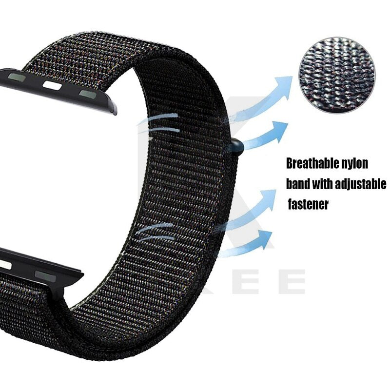 Pulseira de esportes de náilon flexível substitui laço para apple watch iwatch 38/40/41mm 42/44/45mm (ENVIO RÁPIDO PRODUTO NO BRASIL)